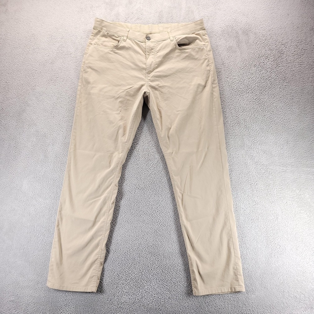 Faherty Pants Mens 36x32 Beige Slim Chino Stretch Casual Office Travel Work